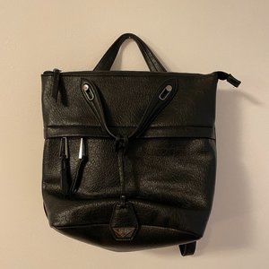 Jessica Simpson Paulina Black Faux Leather Backpack